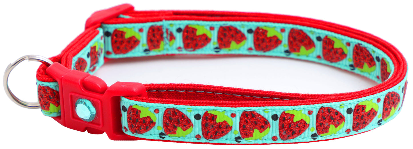 Strawberries Breakaway Cat Collar-40